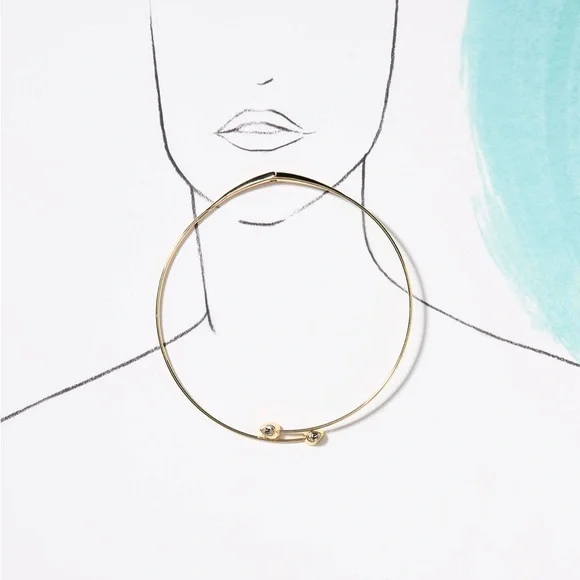 NWT Anthropologie Crystal Open Collar Necklace - Picture 3 of 5